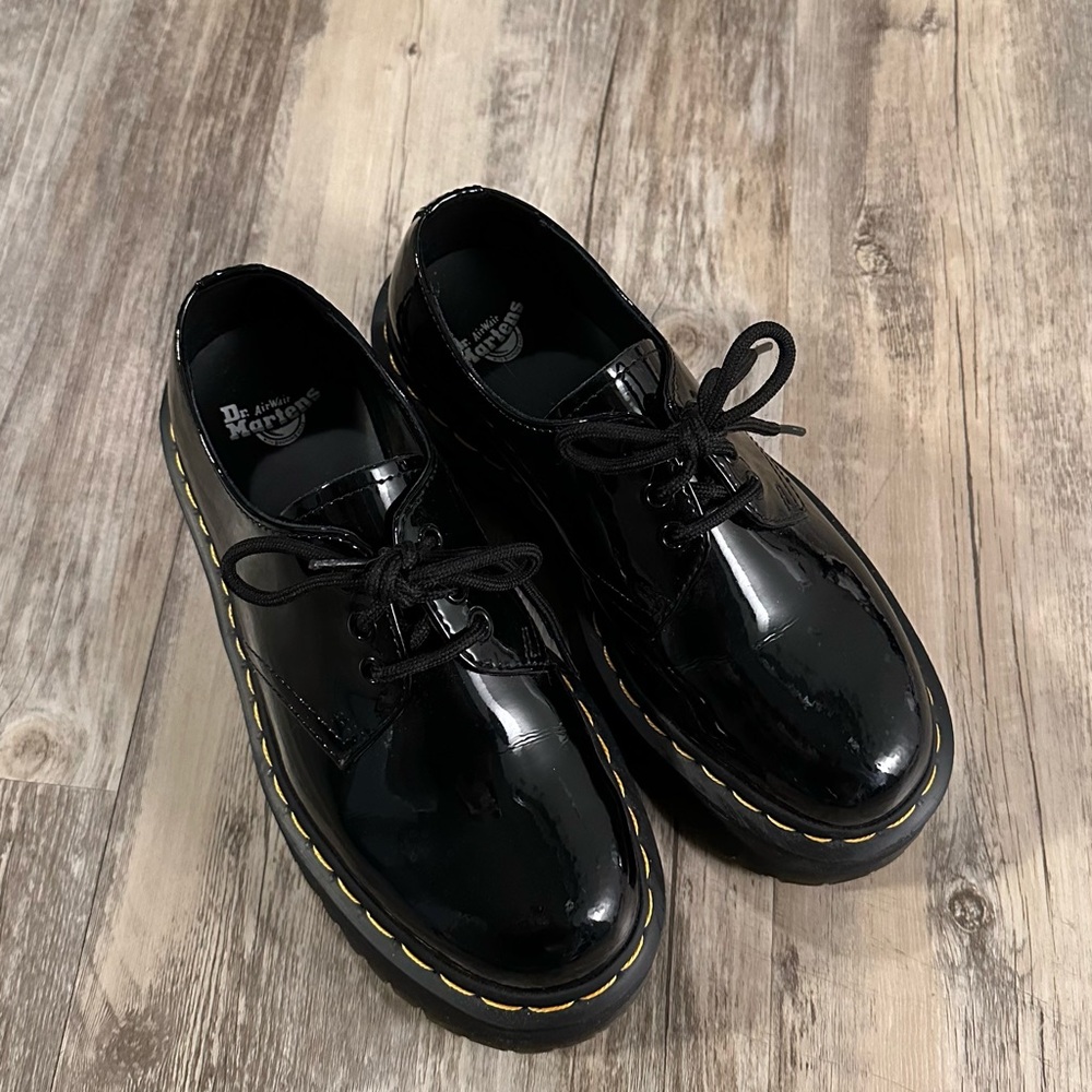 Dr Martens Quad 1461 Patent Leather Platforms Shoe
